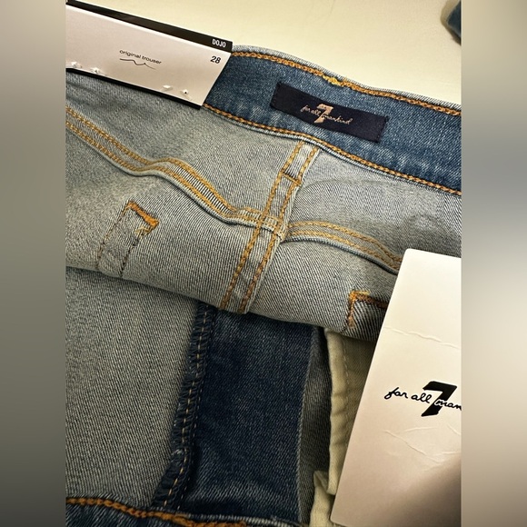 7 For All Mankind Dojo Original Trouser Jeans Ibiza Wash Size 28 NWT - Picture 5 of 8
